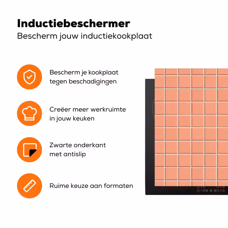Patroon - Tegels - Perzik Inductie beschermer vinyl 3mm klein 276 -zzzzzzz-td-ups