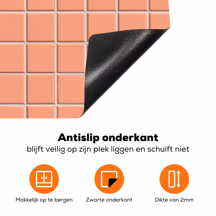 Patroon - Tegels - Perzik Inductie beschermer vinyl 3mm klein 276 -zzzzzzz-td-onderkant