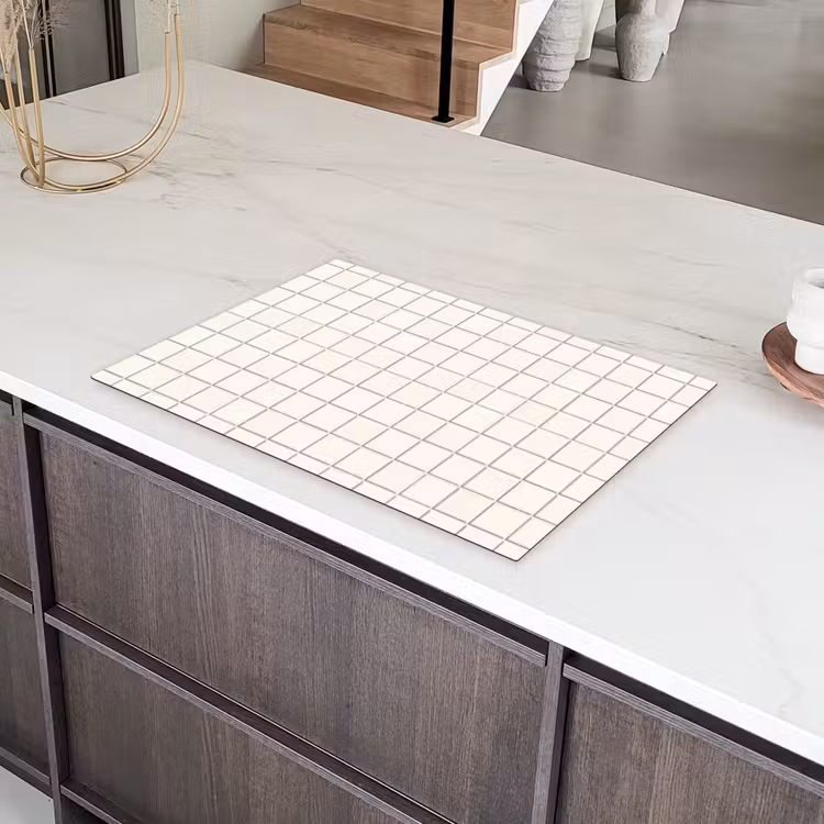 Patroon - Tegels - Wit Inductie beschermer vinyl 3mm klein 276 -sfeer8