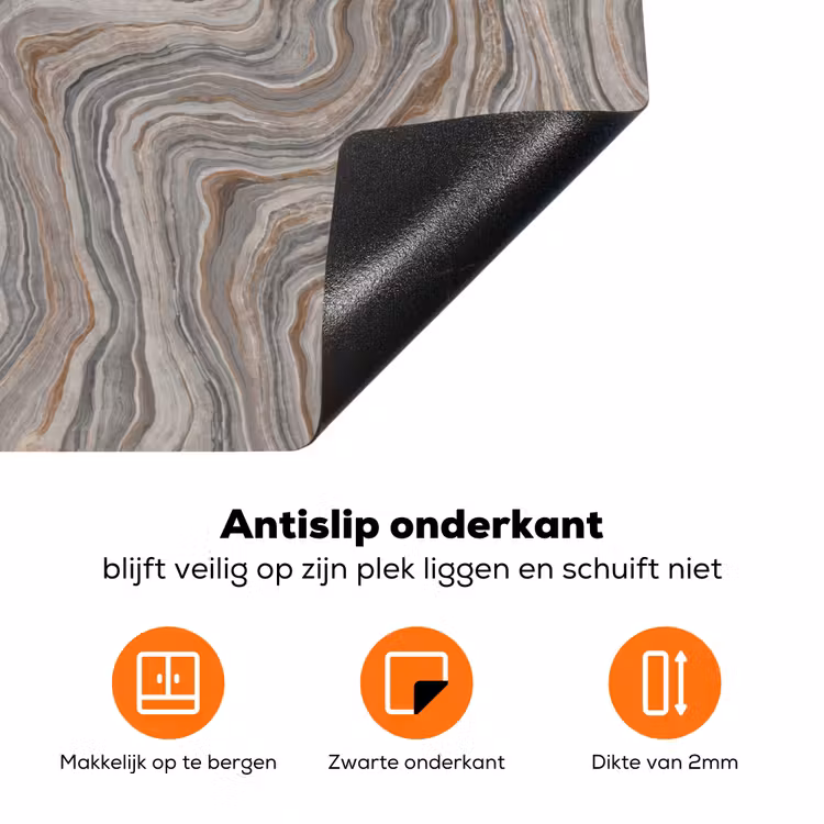 Patroon - Textuur - Grijs Inductie beschermer vinyl 3mm klein 276 -zzzzzzz-td-onderkant