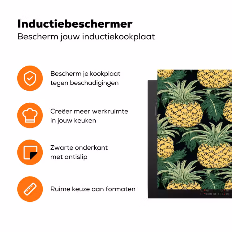 Patroon - Tropisch - Ananas - Illustratie Inductie beschermer vinyl 3mm klein 276 -zzzzzzz-td-ups