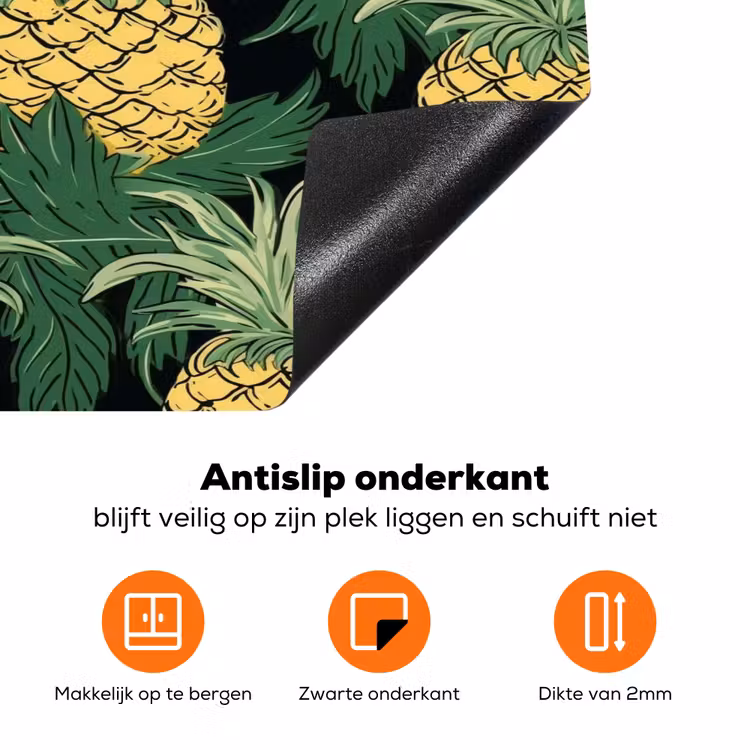Patroon - Tropisch - Ananas - Illustratie Inductie beschermer vinyl 3mm klein 276 -zzzzzzz-td-onderkant