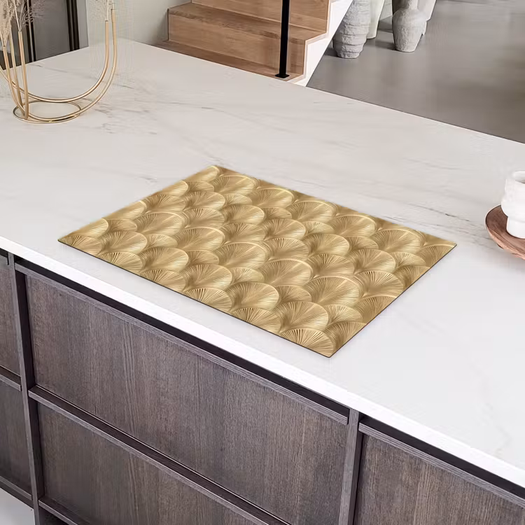 Patroon - Waaier - Goud Inductie beschermer vinyl 3mm klein 276 -sfeer8