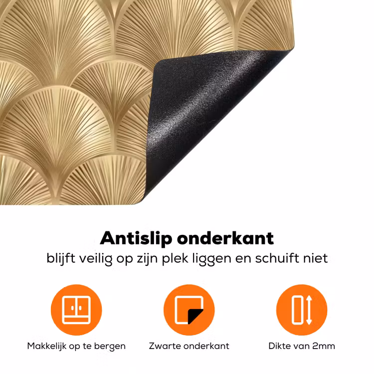 Patroon - Waaier - Goud Inductie beschermer vinyl 3mm klein 276 -zzzzzzz-td-onderkant
