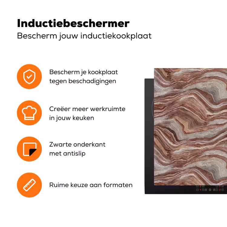 Patroon - Zandsteen - Travertijn Inductie beschermer vinyl 3mm klein 276 -zzzzzzz-td-ups