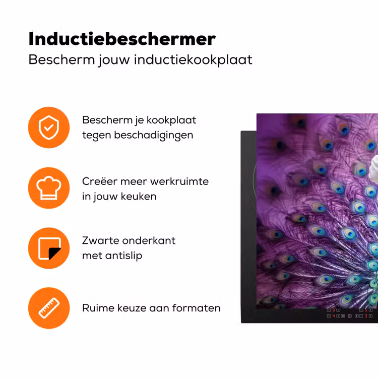 Pauw - Koksmuts - Cool - Paars Inductie beschermer vinyl 3mm klein -zzzzzzz-td-ups