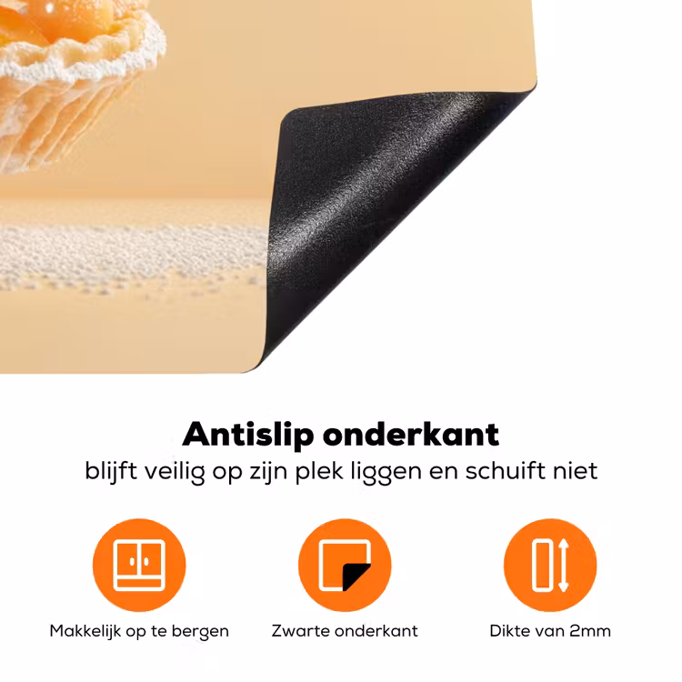 Peach - Eten - Taart - Oranje Inductie beschermer vinyl 3mm klein -zzzzzzz-td-onderkant
