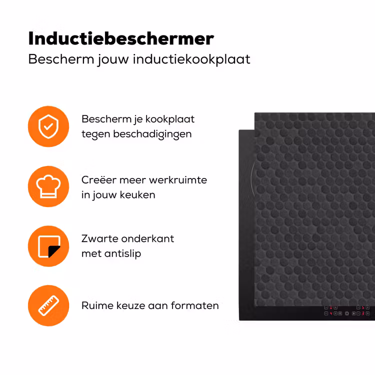 Penny - Mozaïek - Donkergrijs Inductie beschermer vinyl 3mm klein 276 -zzzzzzz-td-ups