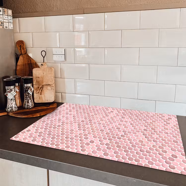 Penny - Mozaïek - Lichtroze Inductie beschermer vinyl 3mm klein 276 -sfeer3