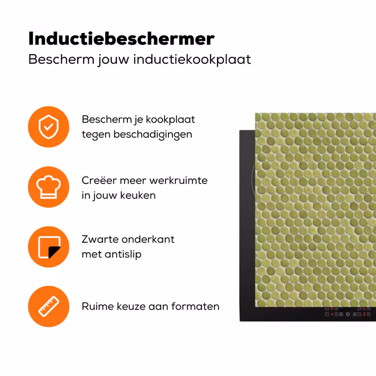 Penny - Mozaïek - Olijfgroen Inductie beschermer vinyl 3mm klein 276 -zzzzzzz-td-ups