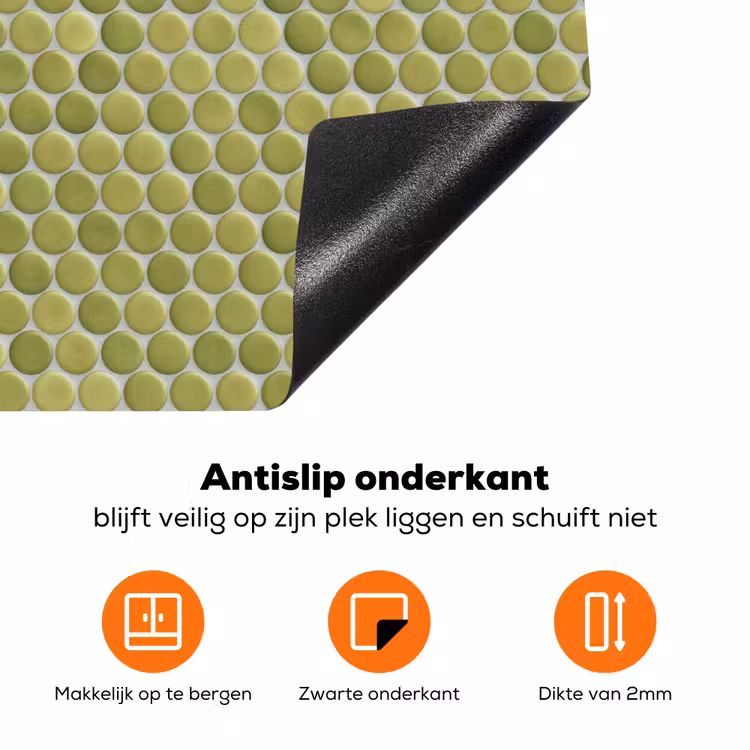 Penny - Mozaïek - Olijfgroen Inductie beschermer vinyl 3mm klein 276 -zzzzzzz-td-onderkant