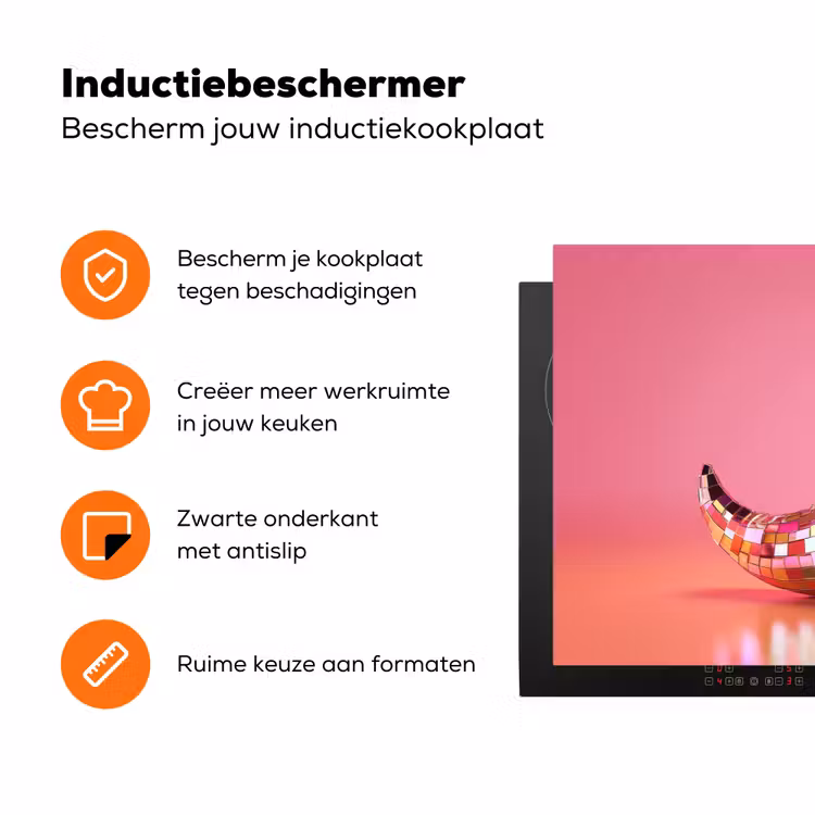 Peper - Disco - Rood - Glitter Inductie beschermer vinyl 3mm klein -zzzzzzz-td-ups