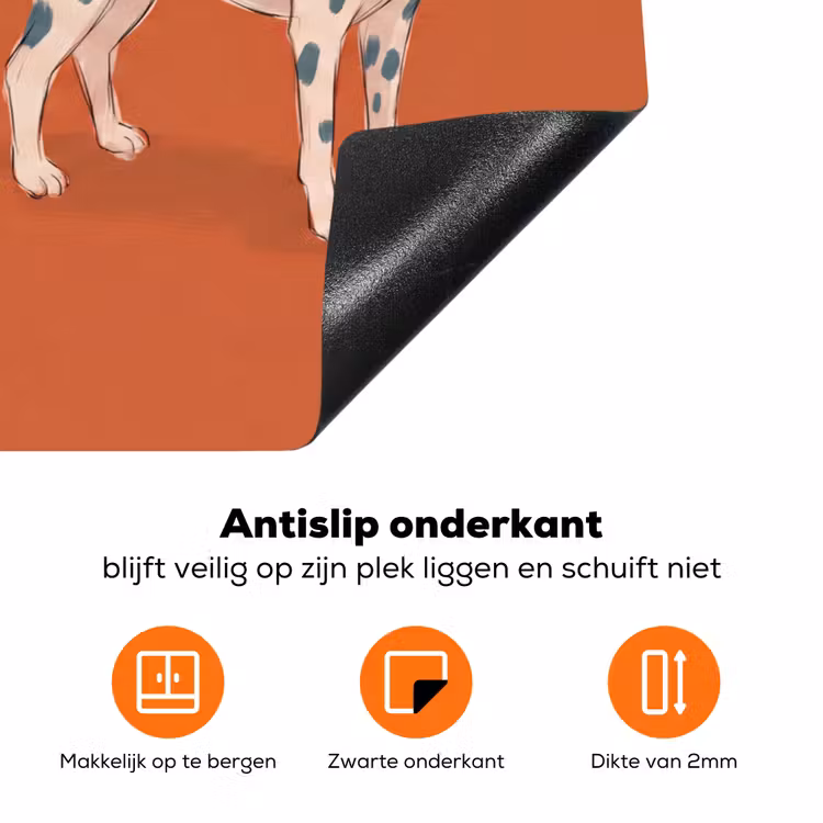 Persoon - Hond - Dieren - Illustratie - Modern Inductie beschermer vinyl 3mm klein -zzzzzzz-td-onderkant