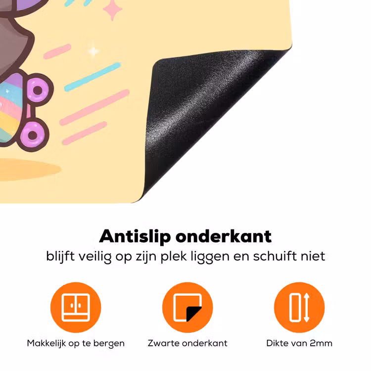 Pinguïn - Rolschaatsen - Geel - Energiek Inductie beschermer vinyl 3mm klein -zzzzzzz-td-onderkant