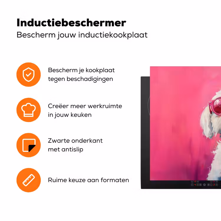 Pink - Hond - Bubbel Inductie beschermer vinyl 3mm klein -zzzzzzz-td-ups