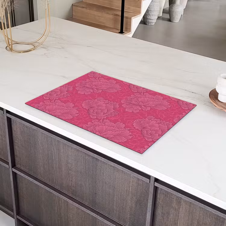 Pioenrozen - Energiek - Roze Inductie beschermer vinyl 3mm klein 276 -sfeer8