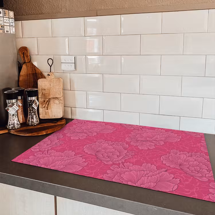 Pioenrozen - Energiek - Roze Inductie beschermer vinyl 3mm klein 276 -sfeer3