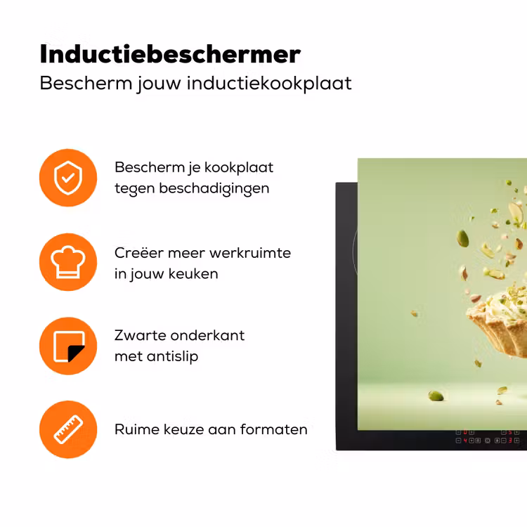 Pistache - Taart - Noten - Eten Inductie beschermer vinyl 3mm klein -zzzzzzz-td-ups