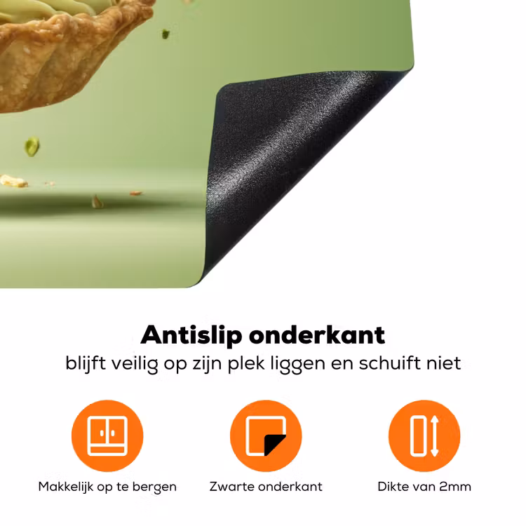 Pistache - Taart - Noten - Eten Inductie beschermer vinyl 3mm klein -zzzzzzz-td-onderkant