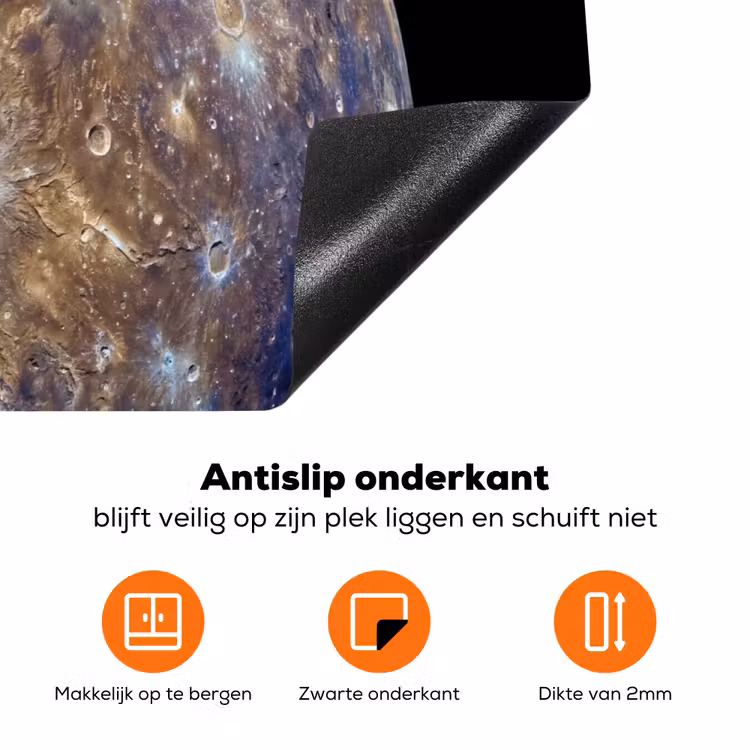 Inductiebeschermer - Planeet - Kraters - Ruimte - Planeet - Kraters - Ruimte Inductie beschermer vinyl 3mm klein