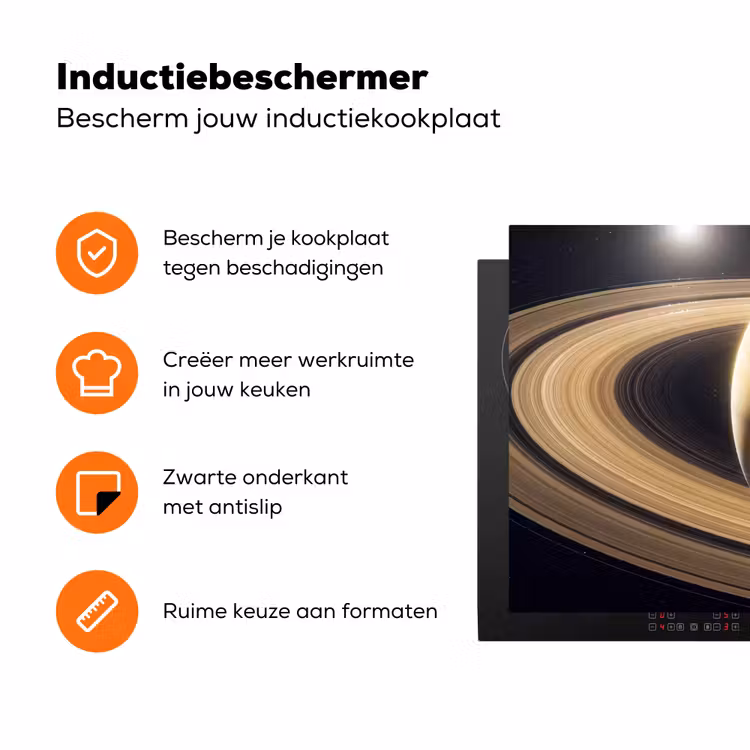 Inductiebeschermer - Planeet - Ringen - Ruimte - Planeet - Ringen - Ruimte Inductie beschermer vinyl 3mm klein