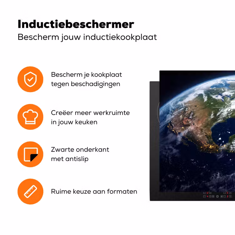 Inductiebeschermer - Planeet - Ruimte - Kosmos - Planeet - Ruimte - Kosmos Inductie beschermer vinyl 3mm klein