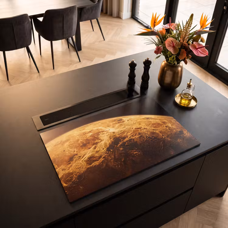 Inductiebeschermer - Planeet - Ruimte - Oranje - Planeet - Ruimte - Oranje Inductie beschermer vinyl 3mm klein