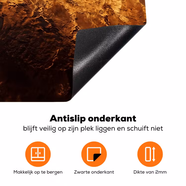 Inductiebeschermer - Planeet - Ruimte - Oranje - Planeet - Ruimte - Oranje Inductie beschermer vinyl 3mm klein