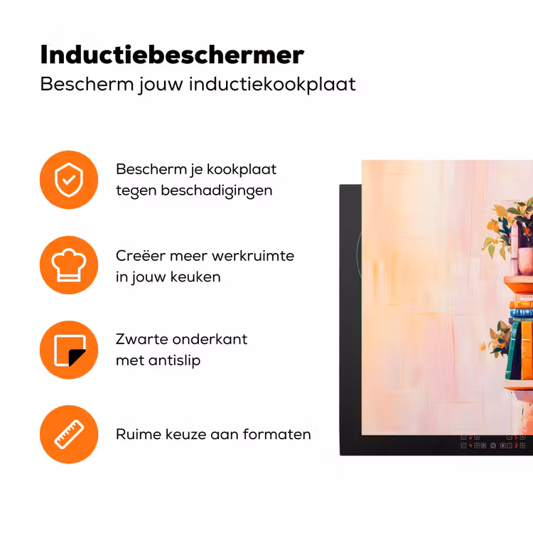 Planken - Boeken - Bladeren Inductie beschermer vinyl 3mm klein -zzzzzzz-td-ups