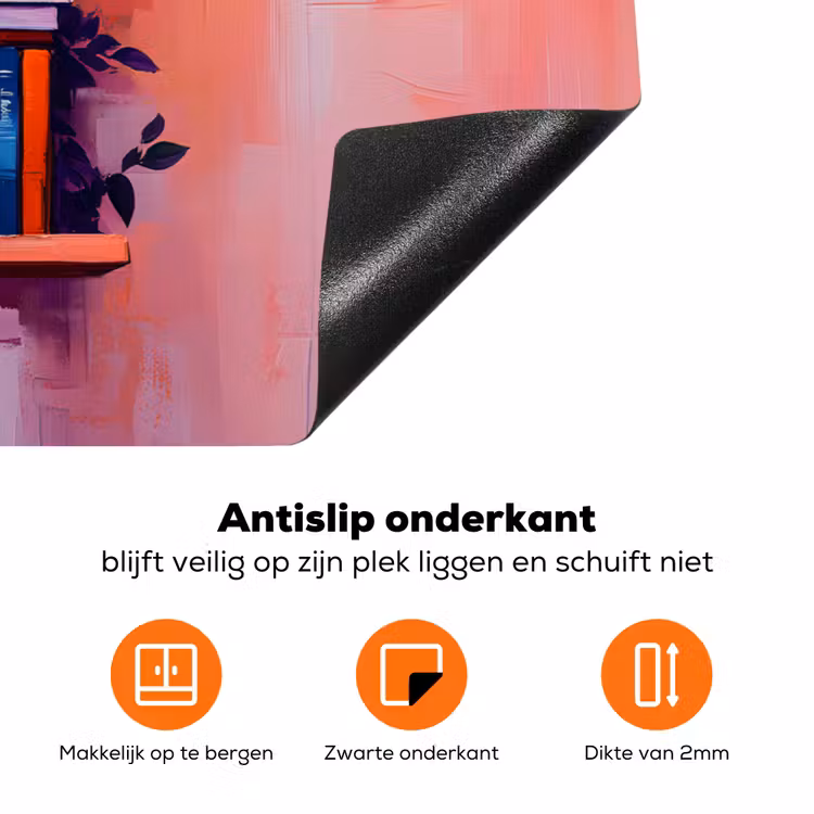 Planken - Boeken - Bladeren Inductie beschermer vinyl 3mm klein -zzzzzzz-td-onderkant