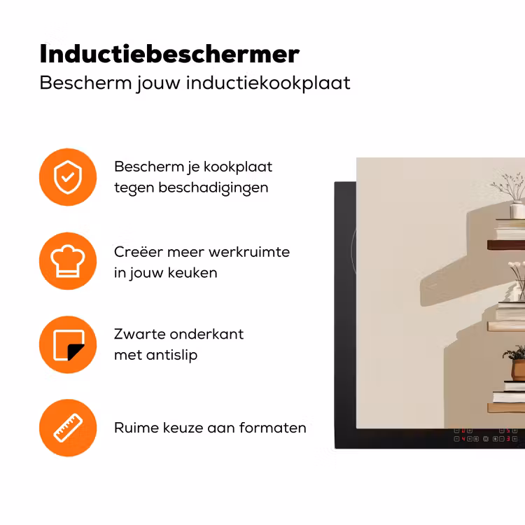 Plankjes - Boeken - Vaasjes - Planten Inductie beschermer vinyl 3mm klein -zzzzzzz-td-ups
