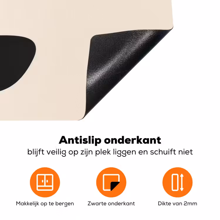 Plant - Beige - Japandi Inductie beschermer vinyl 3mm klein -zzzzzzz-td-onderkant