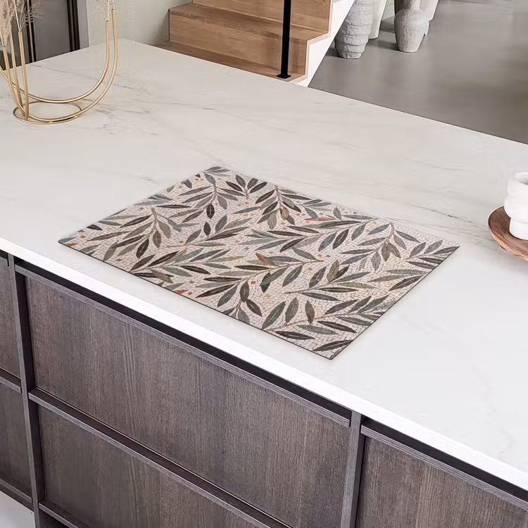 Plant - Blad - Mozaïek - Groen Inductie beschermer vinyl 3mm klein -sfeer8