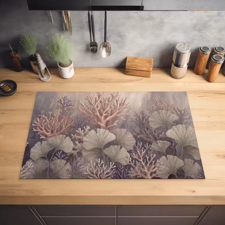 Plant - Bladeren - Zee - Illustratie - Groen Inductie beschermer vinyl 3mm klein -sfeer5