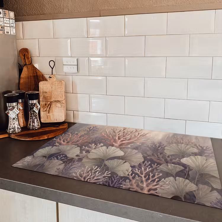 Plant - Bladeren - Zee - Illustratie - Groen Inductie beschermer vinyl 3mm klein -sfeer3