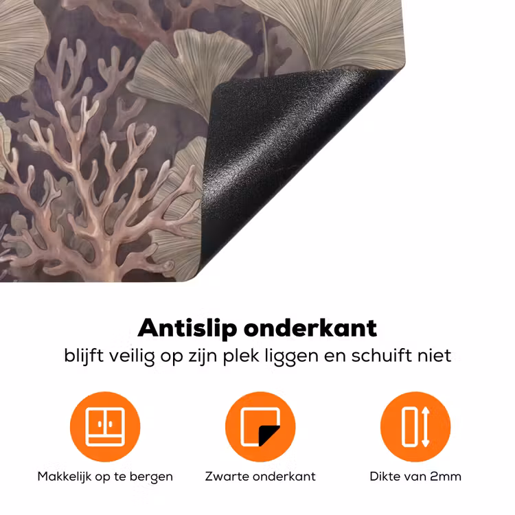 Plant - Bladeren - Zee - Illustratie - Groen Inductie beschermer vinyl 3mm klein -zzzzzzz-td-onderkant
