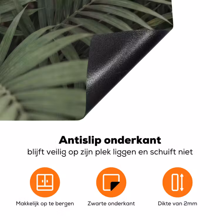 Plant - Palmbladeren - Natuur - Groen Inductie beschermer vinyl 3mm klein -zzzzzzz-td-onderkant