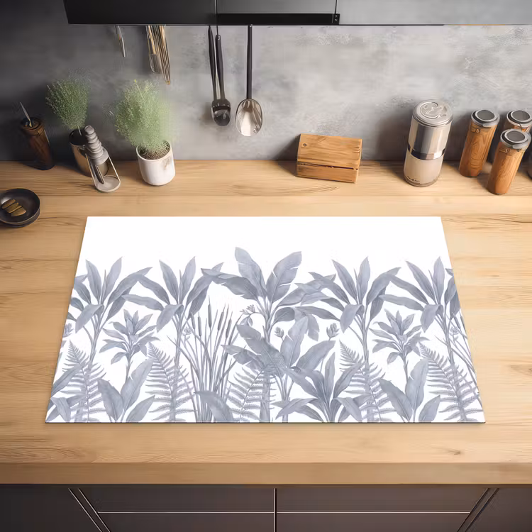 Planten - Bladeren - Natuur - Grijs Inductie beschermer vinyl 3mm klein -sfeer5