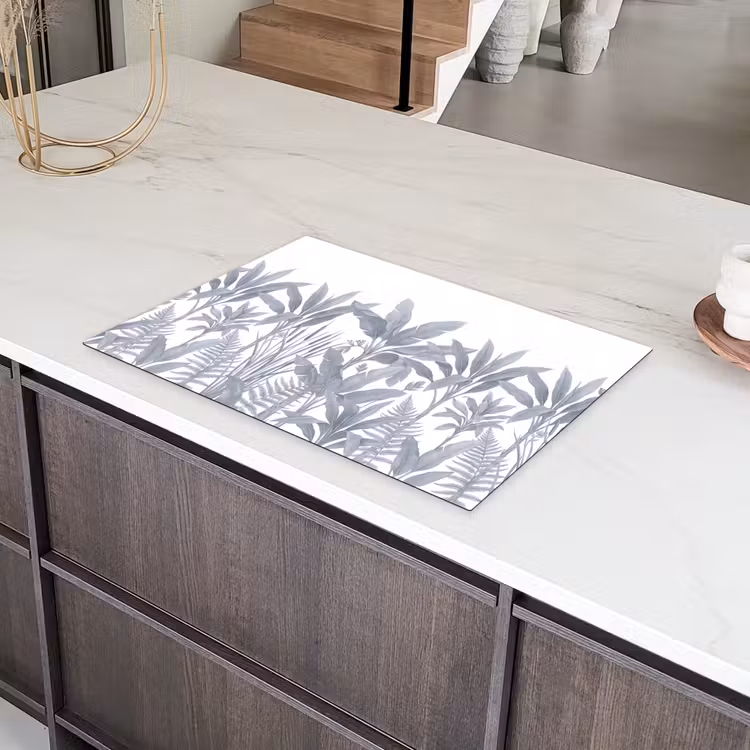 Planten - Bladeren - Natuur - Grijs Inductie beschermer vinyl 3mm klein -sfeer8