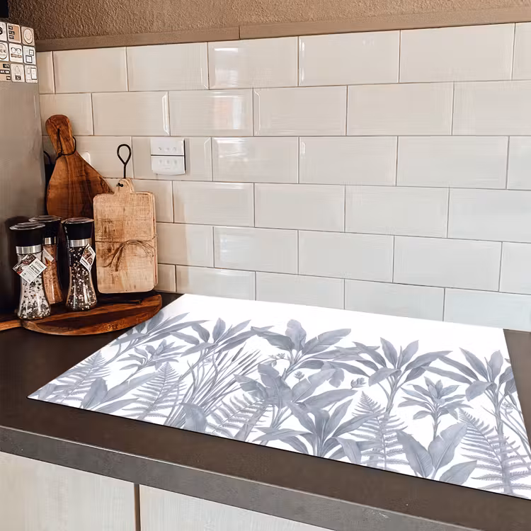 Planten - Bladeren - Natuur - Grijs Inductie beschermer vinyl 3mm klein -sfeer3