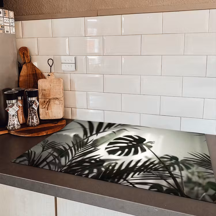 Planten - Bladeren - Natuur - Minimalistisch - Groen Inductie beschermer vinyl 3mm klein -sfeer3