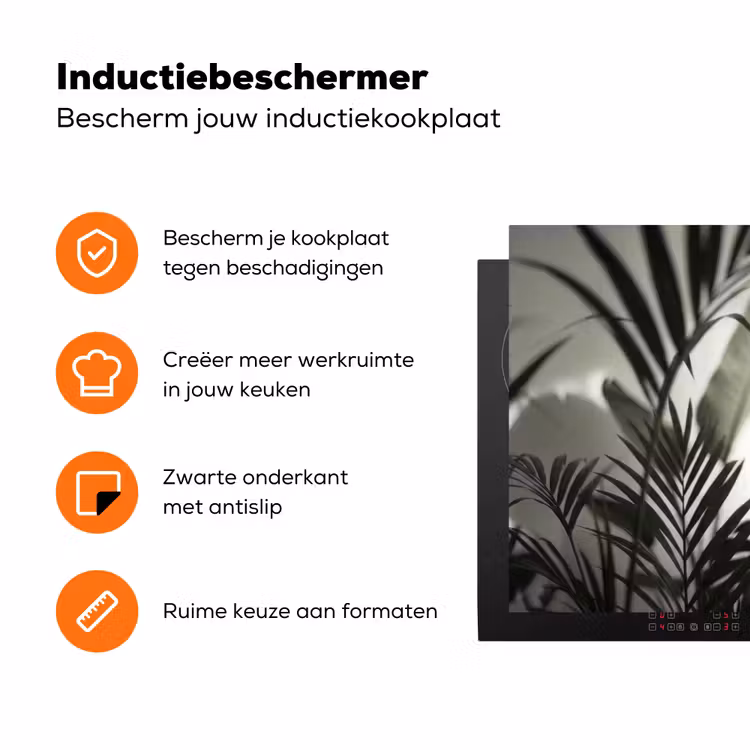 Planten - Bladeren - Natuur - Minimalistisch - Groen Inductie beschermer vinyl 3mm klein -zzzzzzz-td-ups