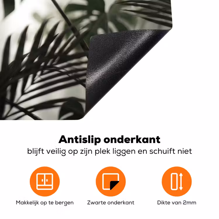 Planten - Bladeren - Natuur - Minimalistisch - Groen Inductie beschermer vinyl 3mm klein -zzzzzzz-td-onderkant