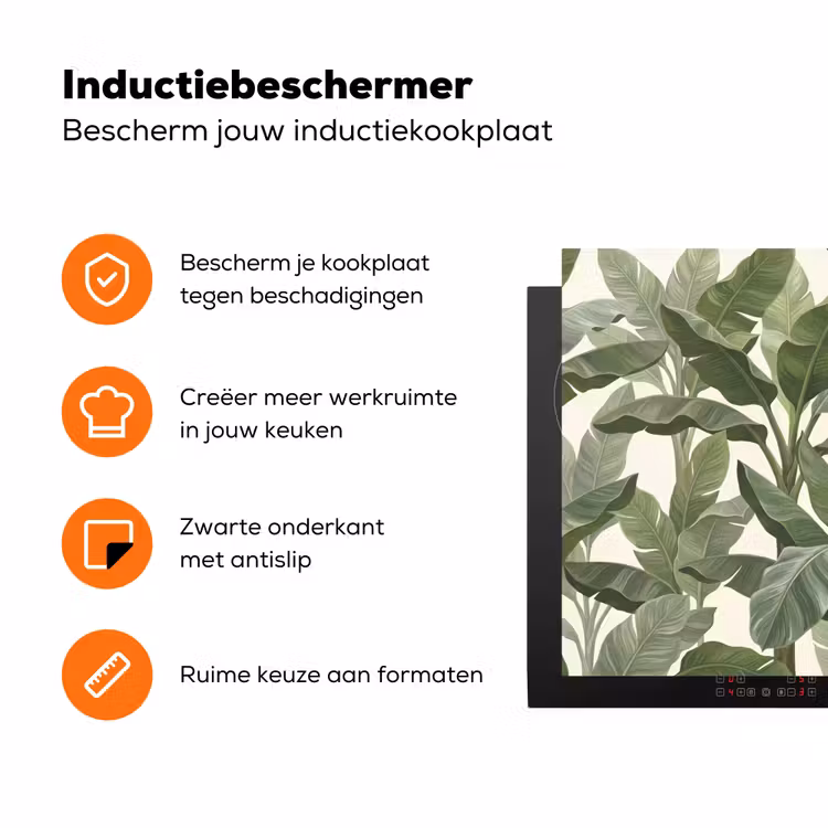 Planten - Bladeren - Tropisch - Groen Inductie beschermer vinyl 3mm klein -zzzzzzz-td-ups