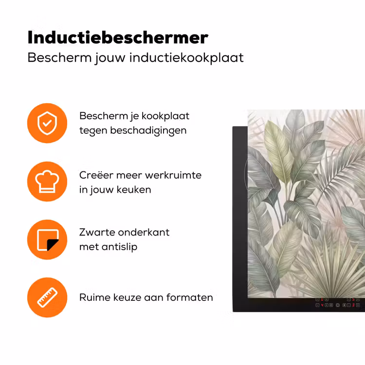 Planten - Tropisch - Bladeren - Groen - Natuur Inductie beschermer vinyl 3mm klein -zzzzzzz-td-ups
