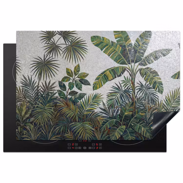 Planten - Tropisch - Mozaïek - Groen - Natuur Inductie beschermer vinyl 3mm klein -3d