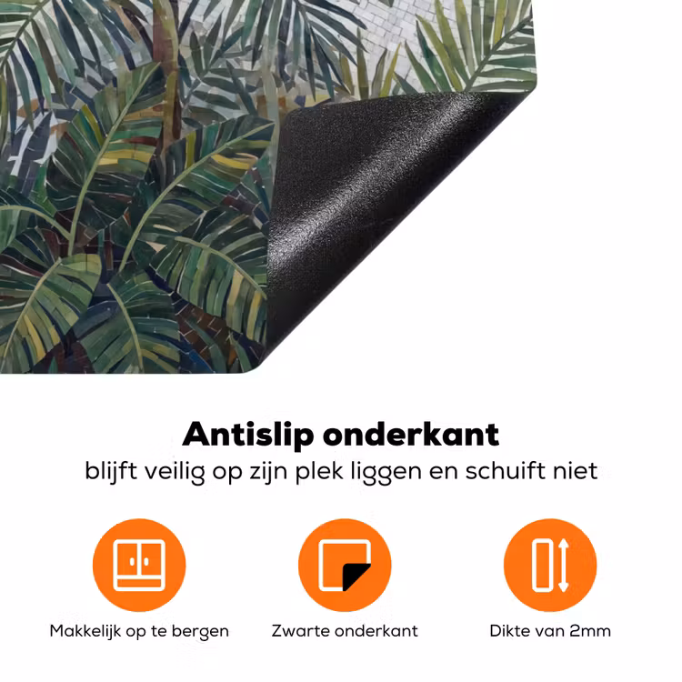 Planten - Tropisch - Mozaïek - Groen - Natuur Inductie beschermer vinyl 3mm klein -zzzzzzz-td-onderkant