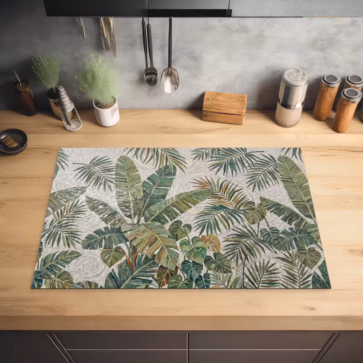 Planten - Tropisch - Mozaïek - Natuur - Groen Inductie beschermer vinyl 3mm klein -sfeer5