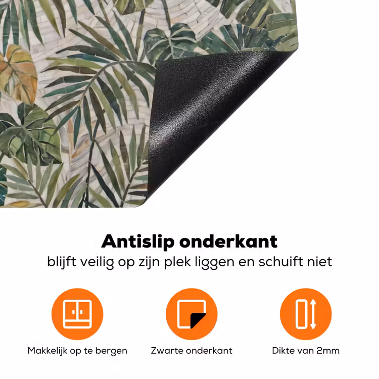 Planten - Tropisch - Mozaïek - Natuur - Groen Inductie beschermer vinyl 3mm klein -zzzzzzz-td-onderkant