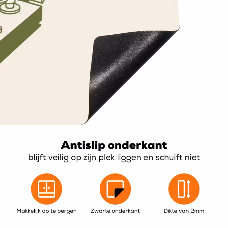 Platenspeler - Vinyl - Muziek - Minimalistisch - Groen Inductie beschermer vinyl 3mm klein -zzzzzzz-td-onderkant